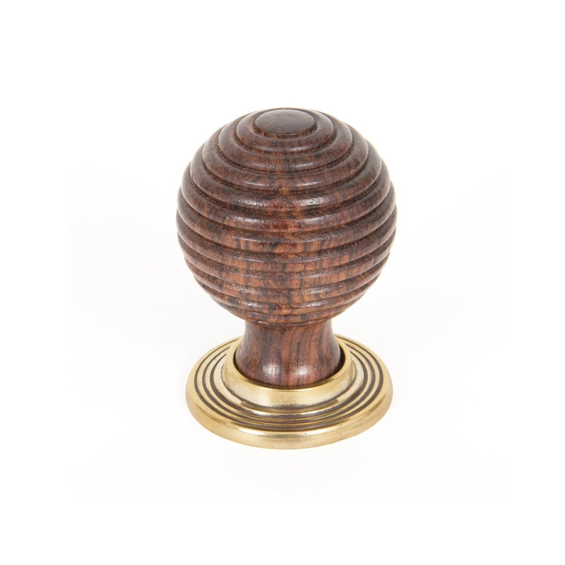 From The Anvil Large Beehive Cabinet Knob - Rosewood and Aged Brass