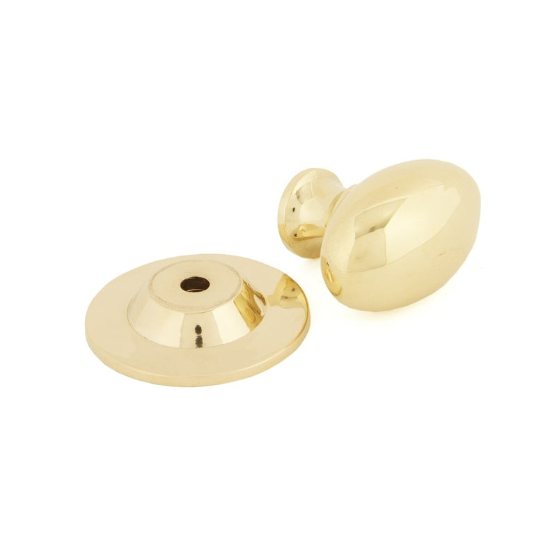 From The Anvil Small Oval Cabinet Knob - Polished Brass