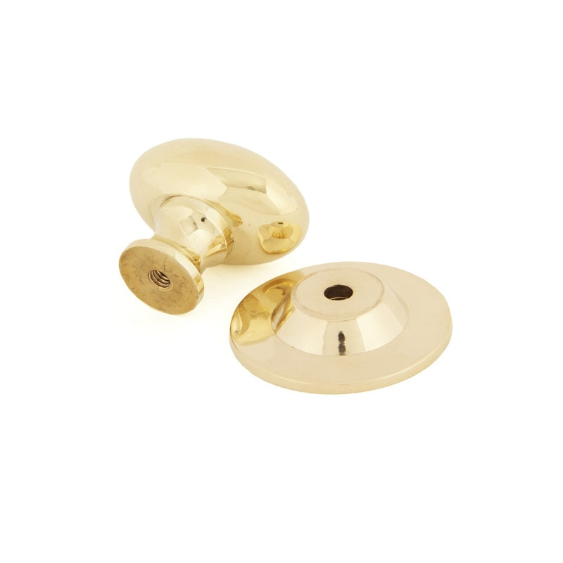 From The Anvil Small Oval Cabinet Knob - Polished Brass