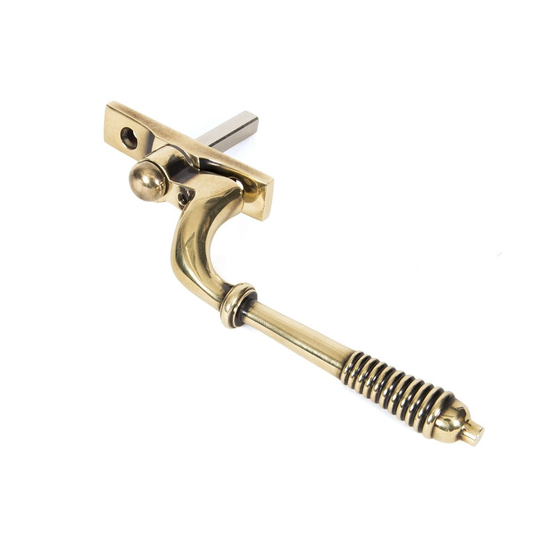 From The Anvil Reeded Espagnolette Fastener LH - Aged Brass