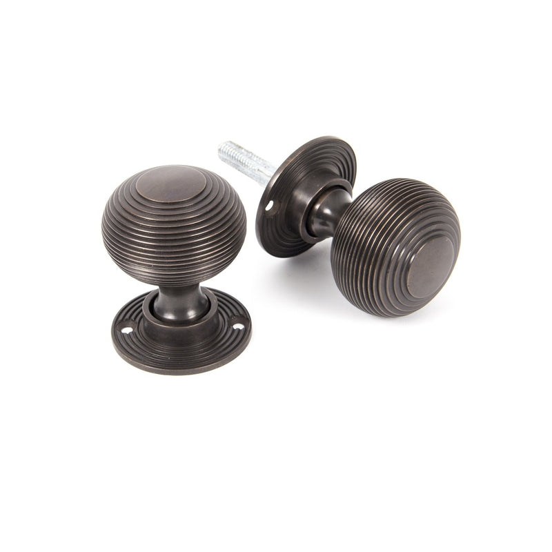 From The Anvil Beehive Heavy Knob Handles on Round Rose - Aged Bronze