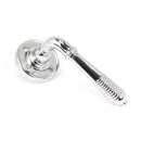 From The Anvil Reeded Lever Handles on Round Rose - Polished Chrome