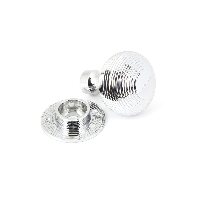 From The Anvil Beehive Heavy Knob Handles on Round Rose - Polished Chrome