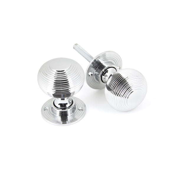 From The Anvil Beehive Heavy Knob Handles on Round Rose - Polished Chrome