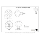From The Anvil Octagonal Internal Centre Door Knob - Pewter