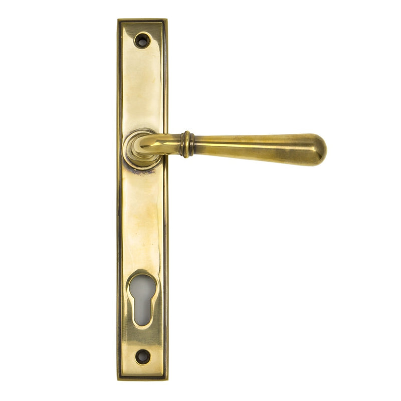 From The Anvil Newbury 92pz Slimline Euro Handles For Multi-Point Locks - Aged Brass