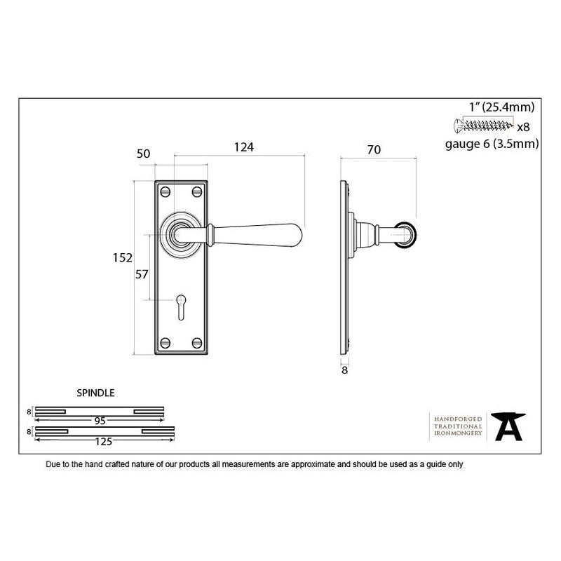 From The Anvil Newbury Lock Handles - Aged Brass