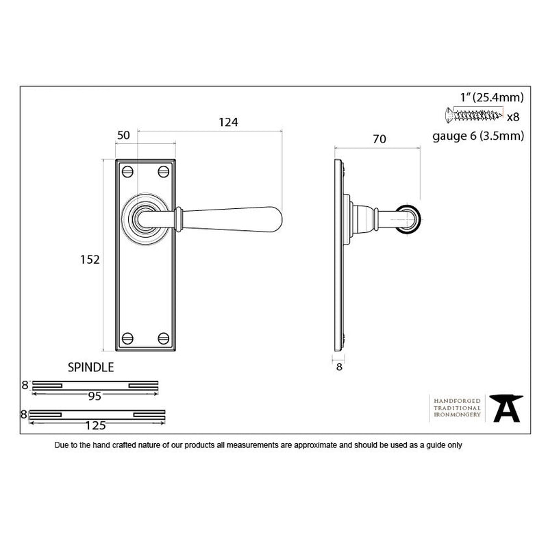 From The Anvil Newbury Latch Handles - Aged Brass