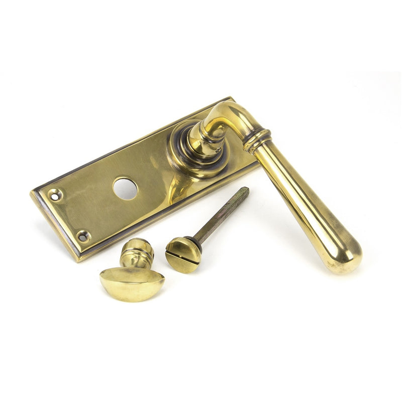 From The Anvil Newbury Bathroom Handles - Aged Brass