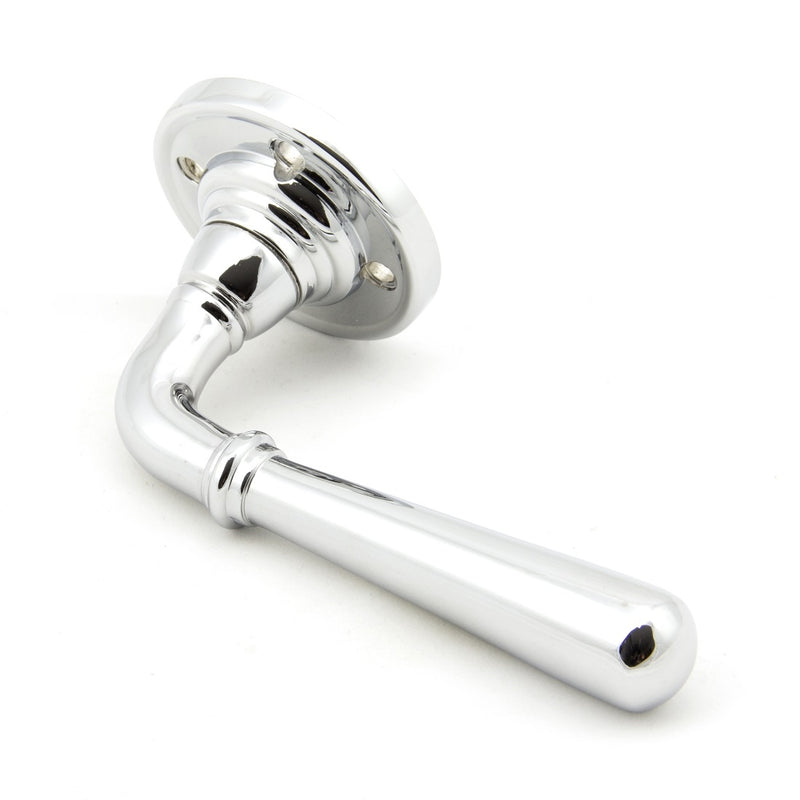From The Anvil Newbury Lever Handles on Round Rose - Polished Chrome