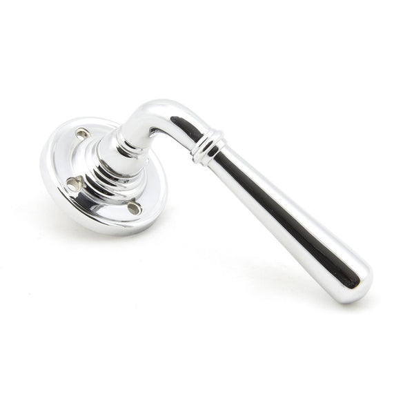 From The Anvil Newbury Lever Handles on Round Rose - Polished Chrome