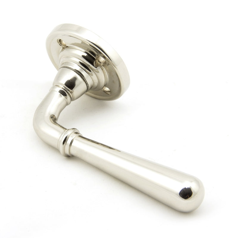 From The Anvil Newbury Lever Handles on Round Rose - Polished Nickel