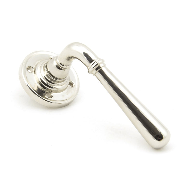 From The Anvil Newbury Lever Handles on Round Rose - Polished Nickel