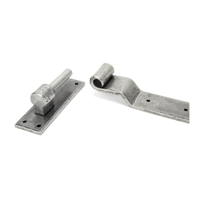 From The Anvil Hook & Band Hinges (pair) - Cranked - 24" - Pewter