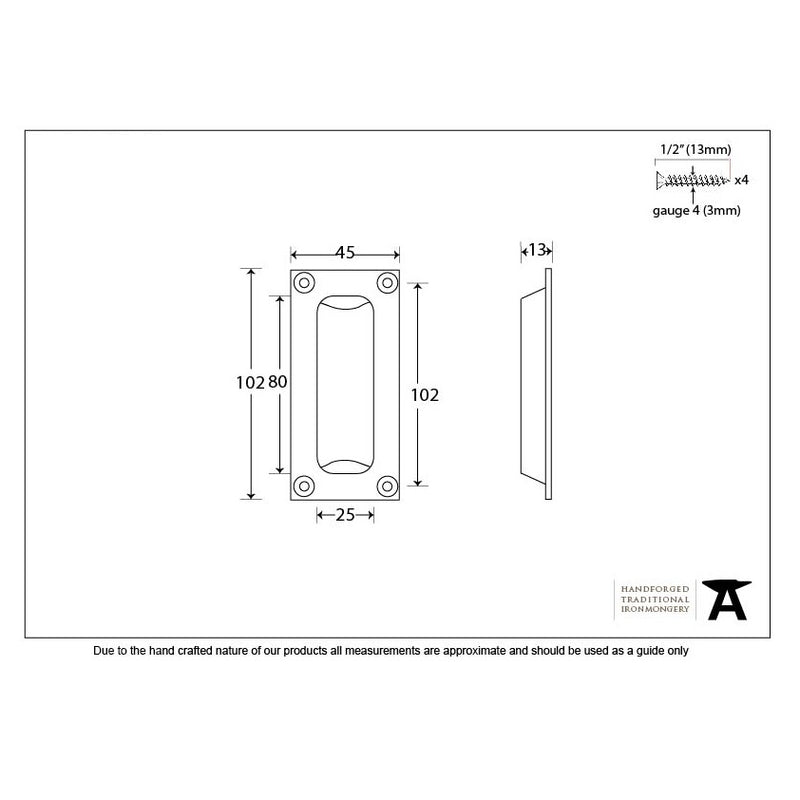 From The Anvil Period Flush Pull Handle - Polished Nickel