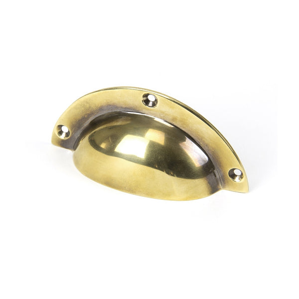 From The Anvil Period Plain Drawer Pull - 4" - Aged Brass
