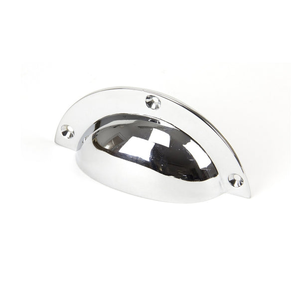 From The Anvil Period Plain Drawer Pull - 4" - Polished Chrome
