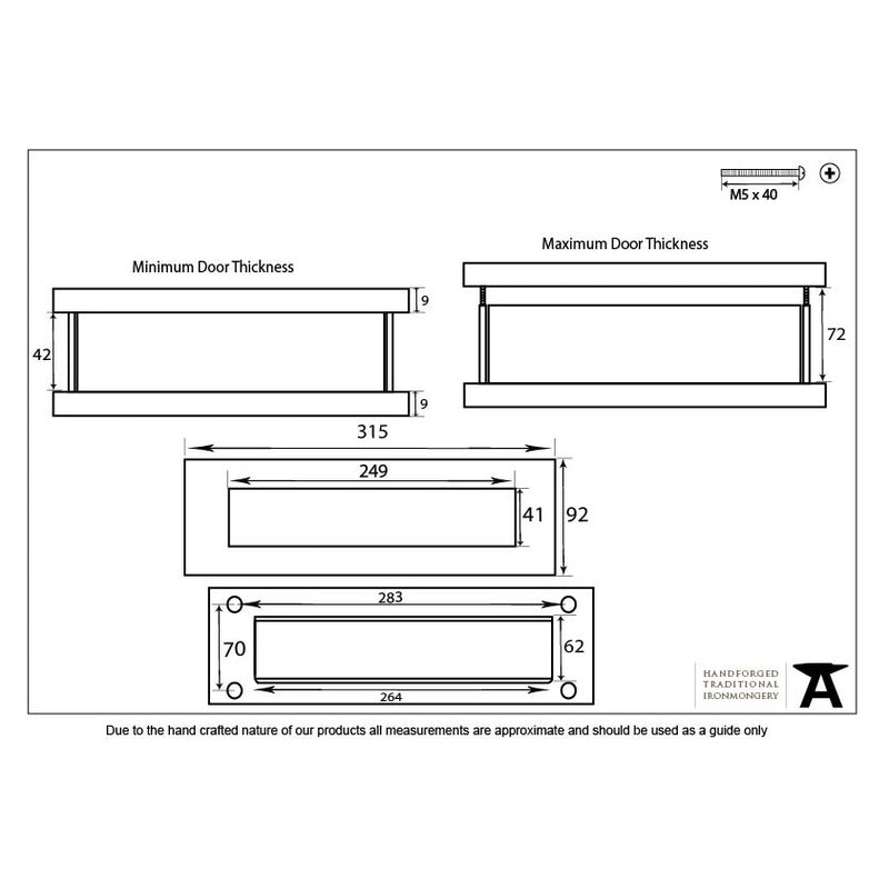 From The Anvil Blacksmith Traditional Letterbox - Pewter