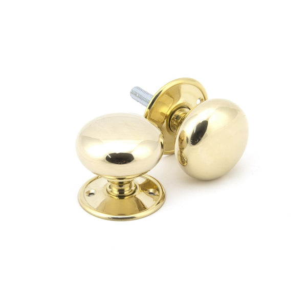 From The Anvil Large Mushroom Knob Set - Polished Brass