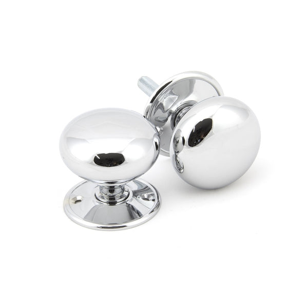 From The Anvil Large Mushroom Knob Set - Polished Chrome