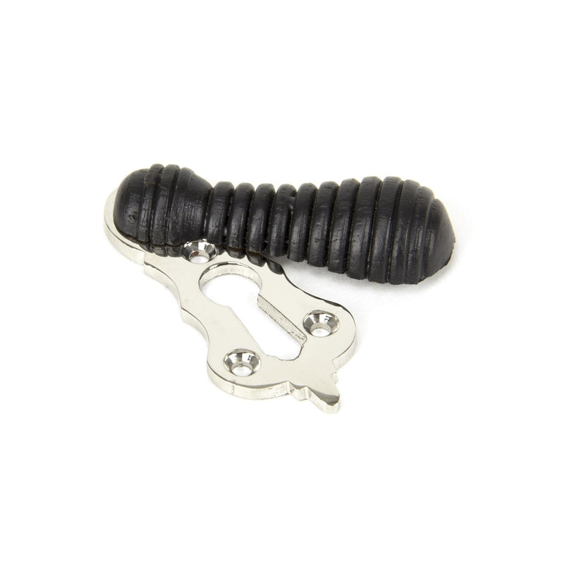 From The Anvil Beehive Lever Key Covered Escutcheon - Ebony and Polished Nickel