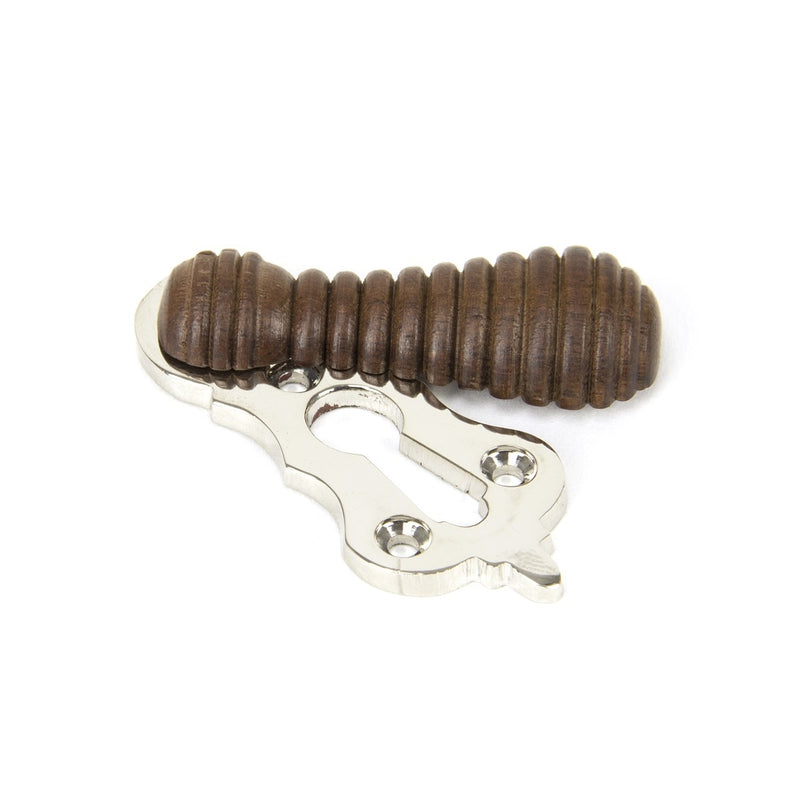 From The Anvil Beehive Lever Key Covered Escutcheon - Rosewood and Polished Nickel