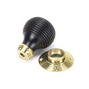 From The Anvil Beehive Knob Handles on Round Rose - Ebony & Polished Brass