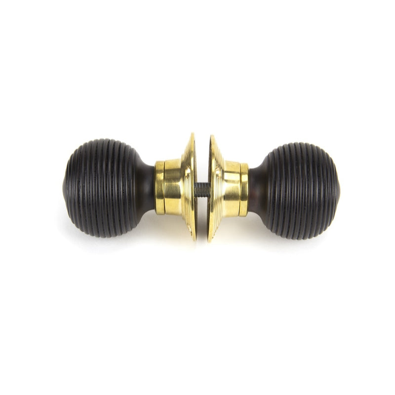 From The Anvil Cottage Knob Set - Ebony & Polished Brass