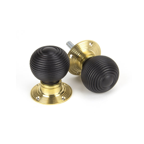 From The Anvil Cottage Knob Set - Ebony & Polished Brass