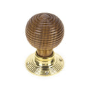From The Anvil Beehive Knob Handles on Round Rose - Rosewood & Polished Brass