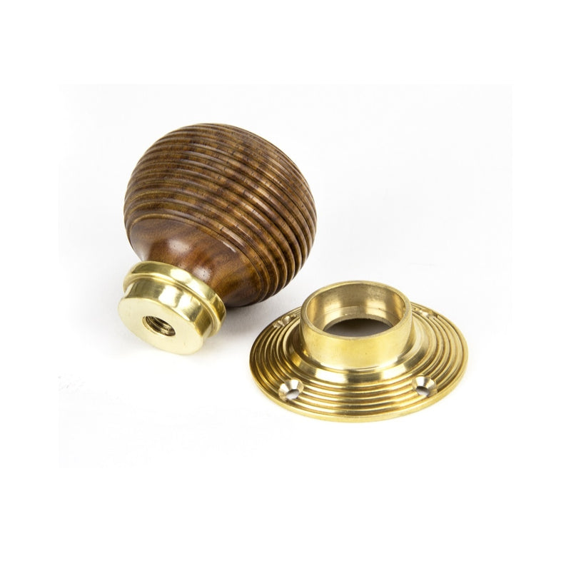 From The Anvil Cottage Knob Set - Rosewood & Polished Brass