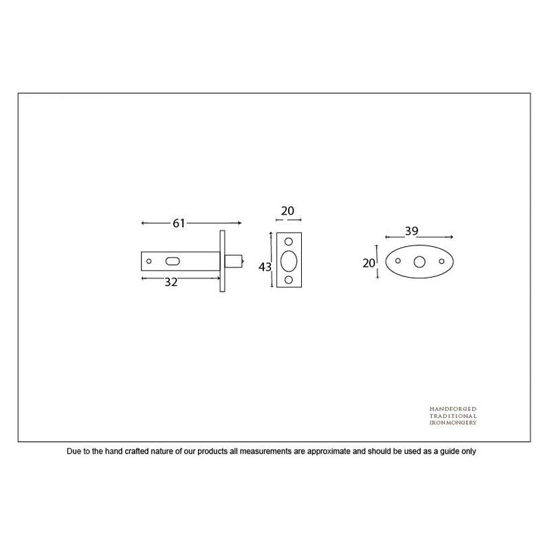 From The Anvil Security Door Bolt - Polished Chrome