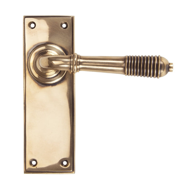 From The Anvil Reeded Latch Handles - Polished Bronze