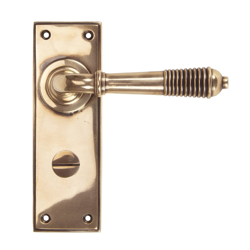From The Anvil Reeded Bathroom Handles - Polished Bronze