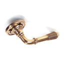 From The Anvil Reeded Lever Handles on Round Rose - Polished Bronze