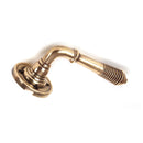From The Anvil Reeded Lever Handles on Round Rose - Polished Bronze