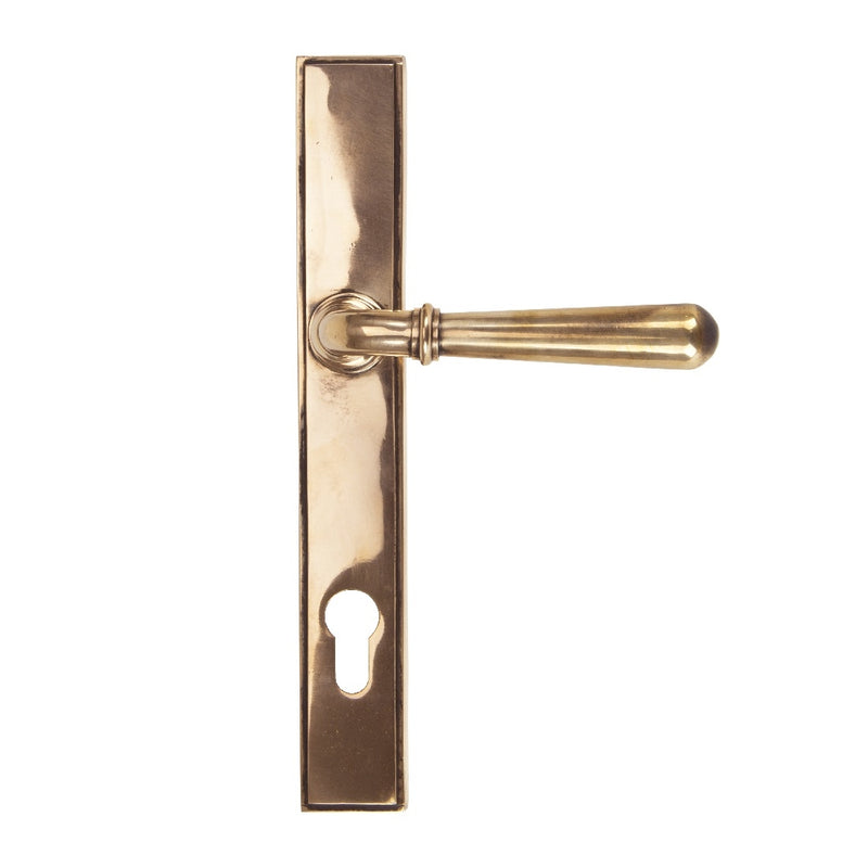 From The Anvil Newbury 92pz Slimline Euro Handles For Multi-Point Locks - Polished Bronze