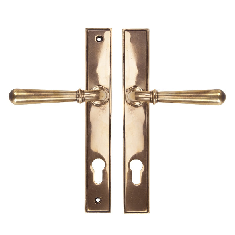 From The Anvil Newbury 92pz Slimline Euro Handles For Multi-Point Locks - Polished Bronze
