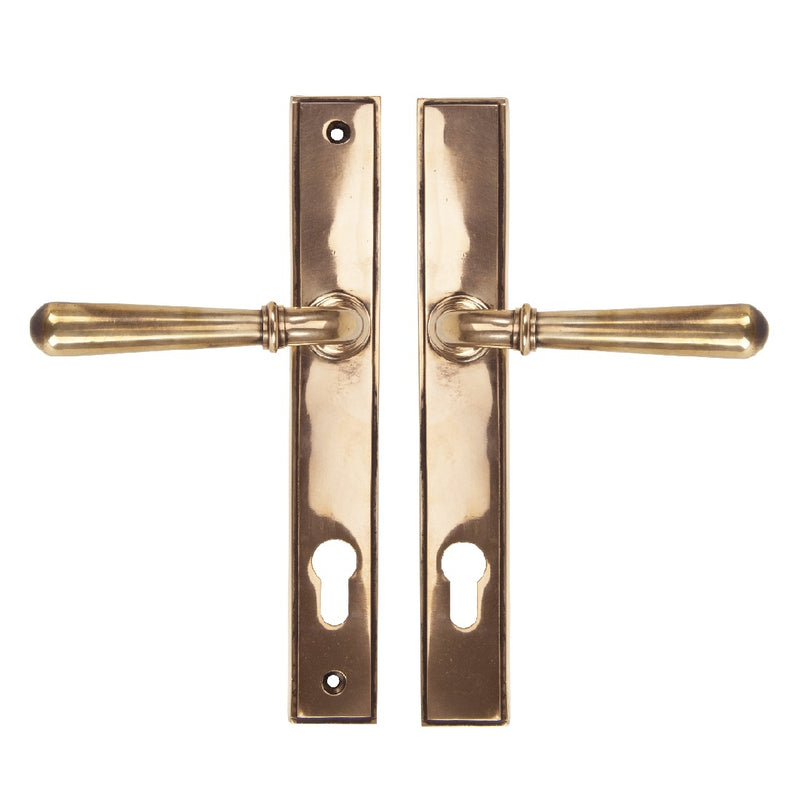 From The Anvil Newbury 92pz Slimline Euro Handles For Multi-Point Locks - Polished Bronze