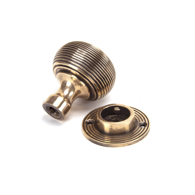 From The Anvil Beehive Heavy Knob Handles on Round Rose - Polished Bronze