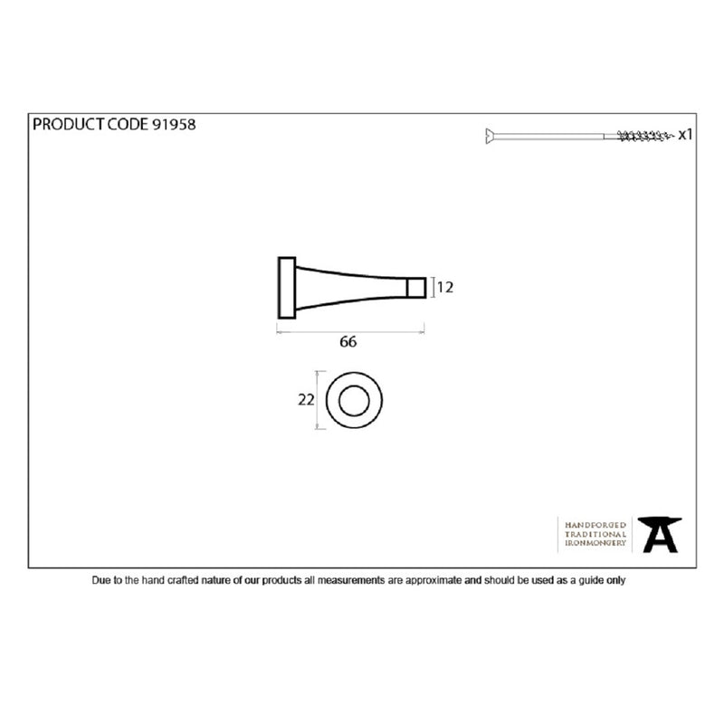 From The Anvil Period Projection Door Stop - Polished Bronze