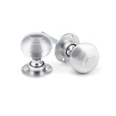 From The Anvil Beehive Heavy Knob Handles on Round Rose - Satin Chrome