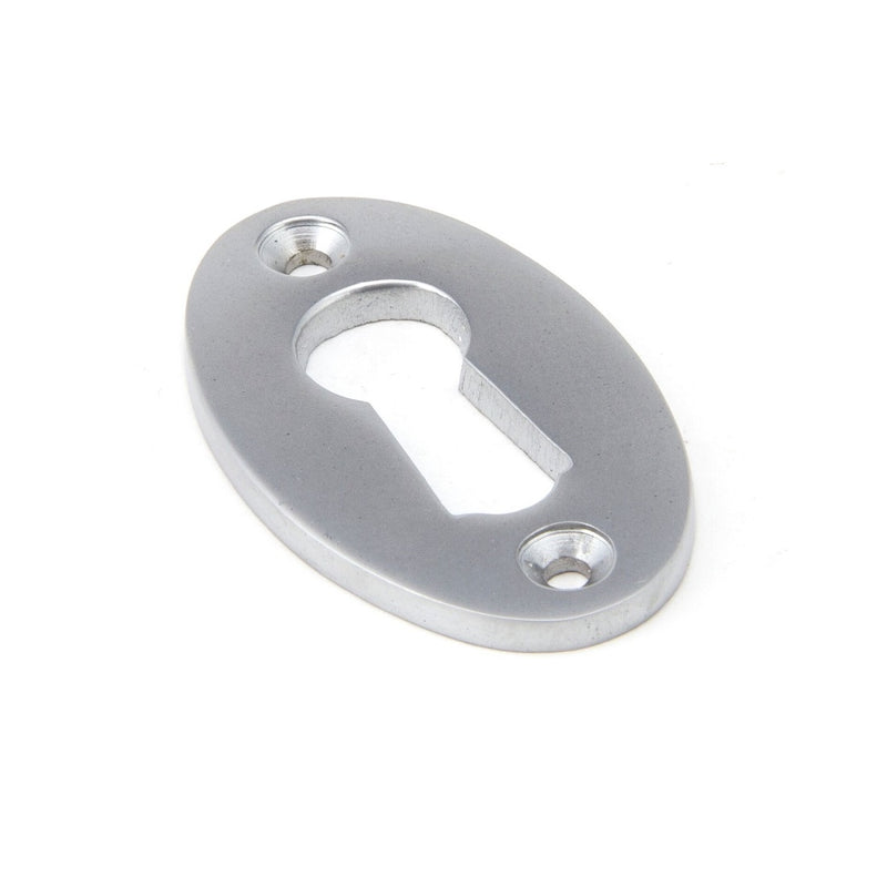 From The Anvil Lever Key Oval Escutcheon - Satin Chrome