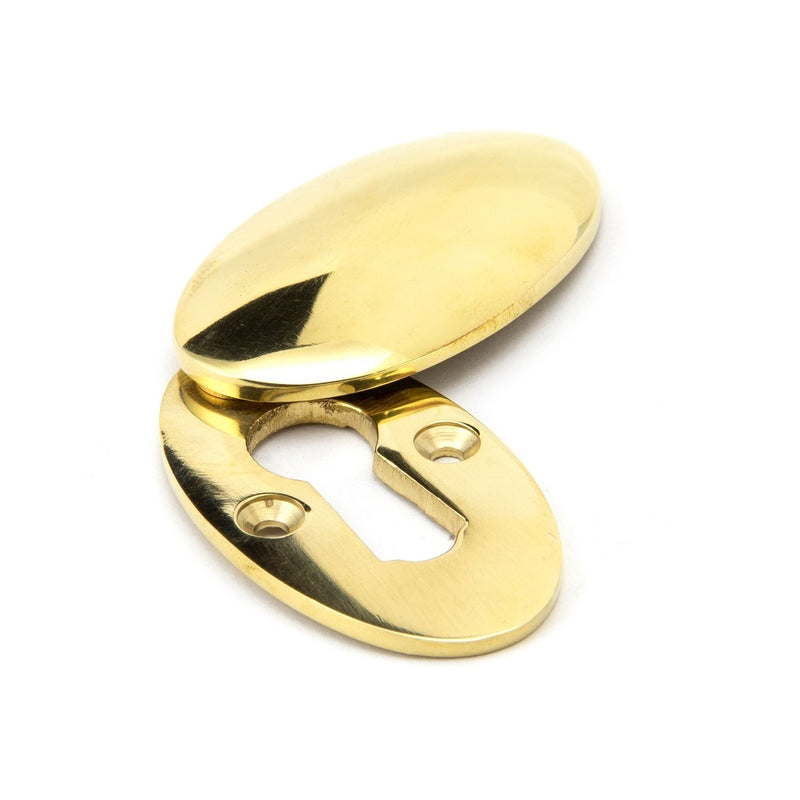 From The Anvil Lever Key Oval Covered Escutcheon - Polished Brass