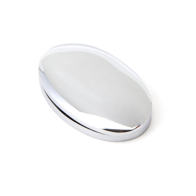 From The Anvil Lever Key Oval Covered Escutcheon - Polished Chrome