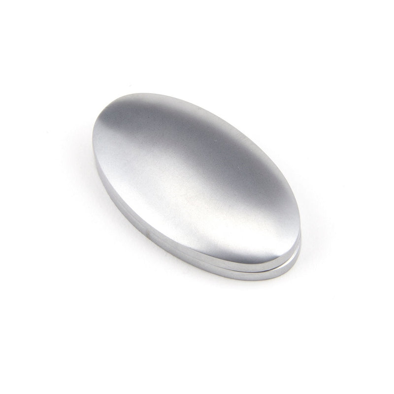 From The Anvil Lever Key Oval Covered Escutcheon - Satin Chrome