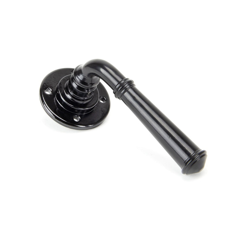 From The Anvil Regency Lever Handles on Round Rose - Black