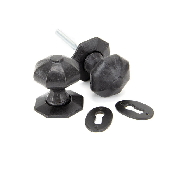 From The Anvil Octagonal Mortice Knob Handles on Round Rose - External Beeswax