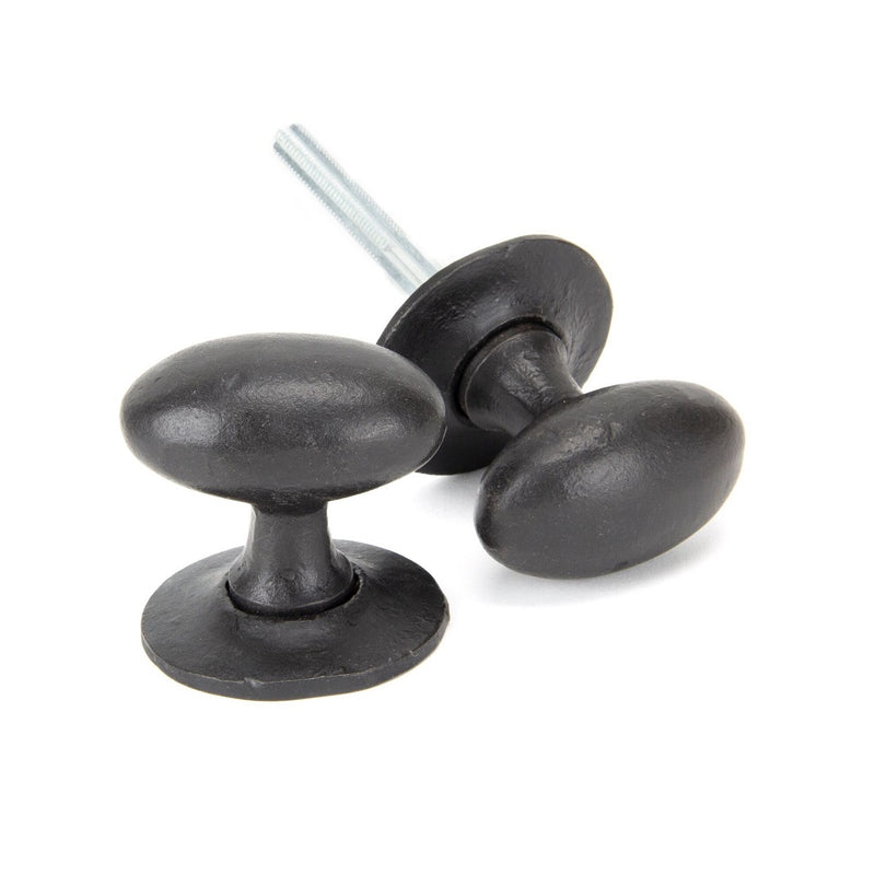 From The Anvil Oval Mortice Knob Handles on Round Rose - External Beeswax