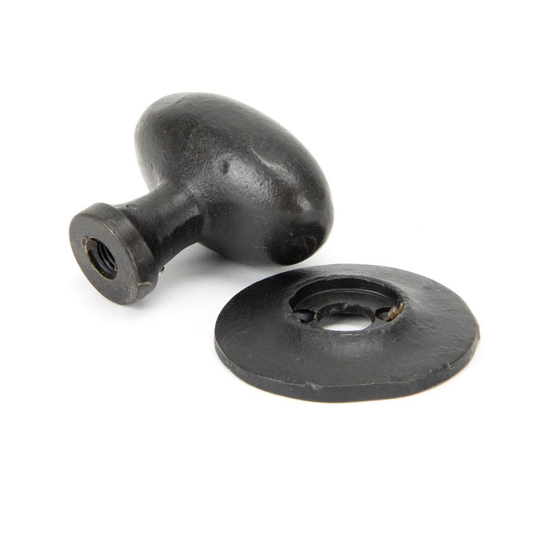 From The Anvil Oval Mortice Knob Handles on Round Rose - External Beeswax